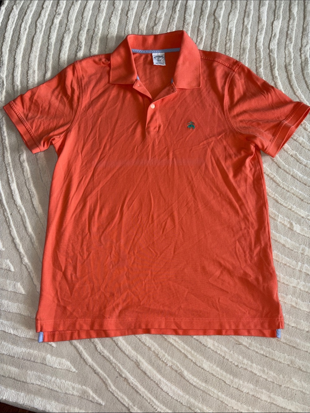 Brooks Brothers Coral-Orange Polo with Embroidered Logo